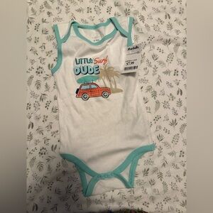Surf Adventure Kids Bodysuit - White and Teal